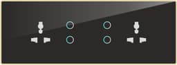 UwaTouch 4 Switch 2 Socket Black