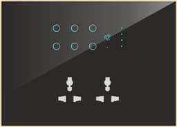 UwaTouch 6 Switch 1 Fan 2 Socket -12M Black