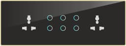 UwaTouch 6 Switch 2 Socket Black