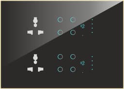 UwaTouch 8 Switch 2 Fan 2 Socket Black