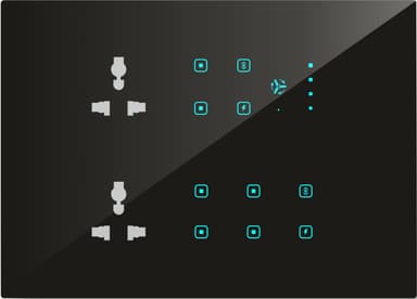 UwaTouch 2Plug 6A, 6switch, 2toway,2 heavy point,1 fan with speed  16M